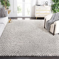 SAFAVIEH Hudson Shag Collection Area Rug - 10' x 14', Ivory & Grey, Chevron Design, Non-Shedding & Easy Care, 2-inch Thick Ideal for High Traffic Areas in Living Room, Bedroom (SGH375A)