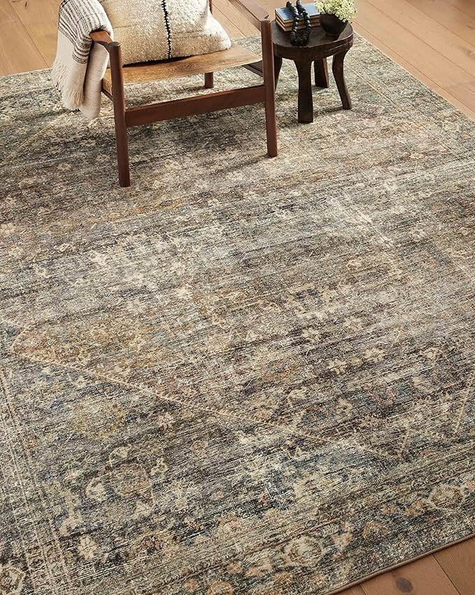 Loloi Amber Lewis Morgan Collection MOG-05 Spice/Lagoon 2'-0" x 5'-0" 38" Thick Accent Rug feat. CloudPile, Neutral, Room Décor, Vintage Inspired, Livingroom, Bedroom, Dining Area