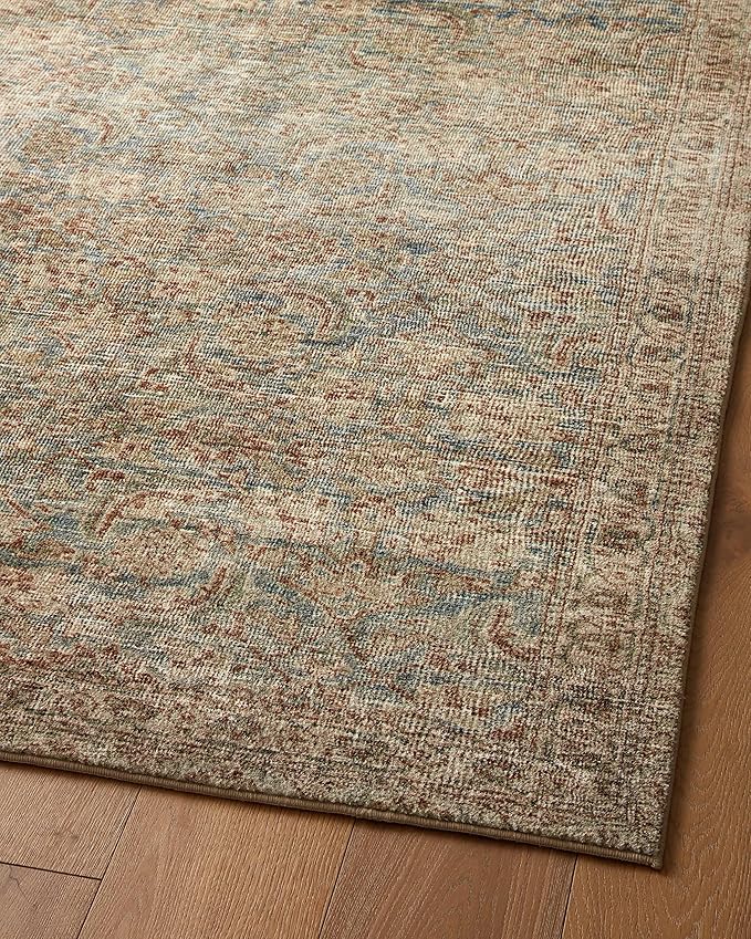 Loloi Amber Lewis Morgan Collection MOG-04 Sea/Sage 7'-3" x 9'-3" 38" Thick Area Rug feat. CloudPile, Neutral, Room Décor, Vintage Inspired, Livingroom, Bedroom, Dining Area
