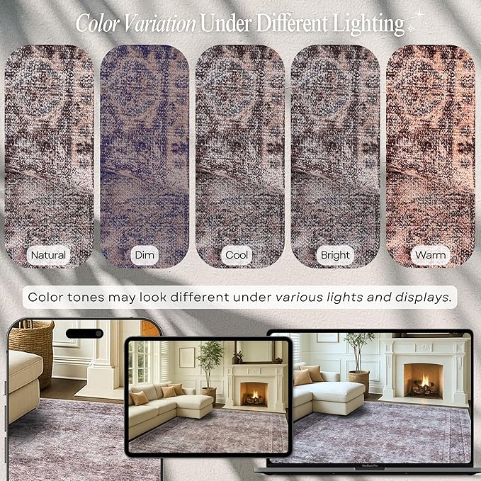 Turkish Rug. Washable Vintage Oriental Antique Inspired Traditional Doormat Small Modern Area Rugs Luxury Entryway Entry Bedroom Bathroom Kitchen (397CB, 2'5 x 6'9)