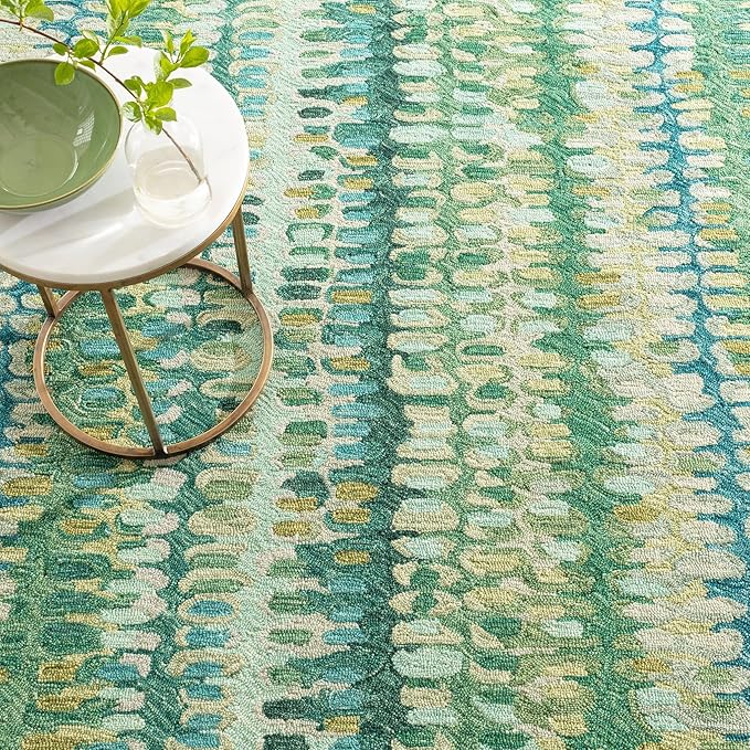 Dash and Albert Paint Chip Wool Area Rug - 2' x 3' Moss Graphic Hand Micro Hooked Accent Rug - Durable, High Traffic Areas Hallway, Living Room, Stairs