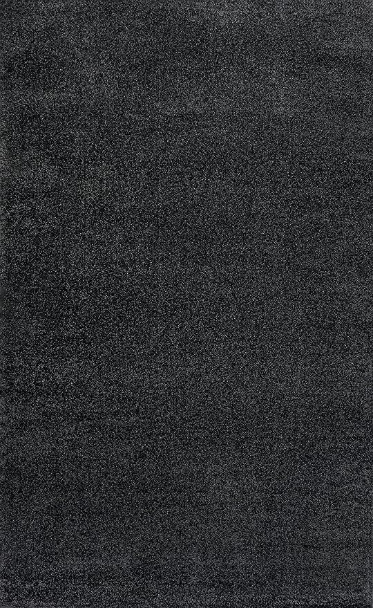 Eyely UES100I-3 Supersoft Haze Solid Low-Pile Indoor Area Rug Casual;Contemporary;Solid;Traditional, Bedroom, Kitchen, Living Room, Easy-Cleaning, Non-Shedding, 3 X 5, Black