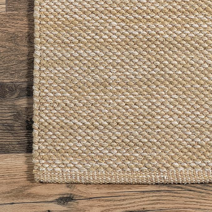 nuLOOM Alessi Solid Farmhouse Cotton Area Rug, 4x6, Beige