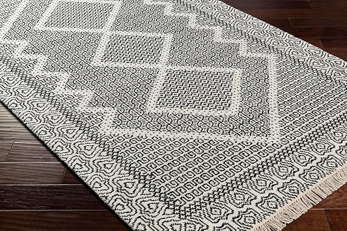 Mark&Day Wool Rugs, 4x6 Nishnabotny Cottage Dark Gray Area Rug, Grey Beige Carpet for Living Room, Bedroom or Kitchen (3'6" x 5'6")