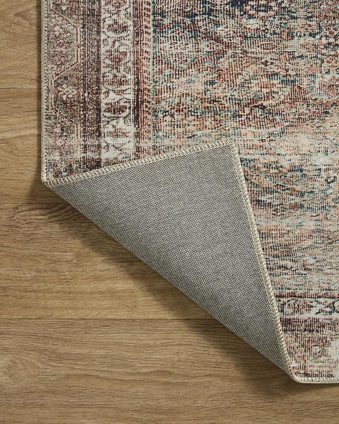 Loloi Chris Loves Julia Jules Collection JUL-09 Ink/Terracotta 5'-0'' x 7'-6'', .13" Pile Height, Area Rug
