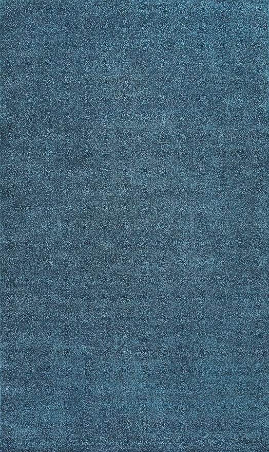 Eyely UES100H-9 Supersoft Haze Solid Low-Pile Indoor Area Rug Casual;Contemporary;Solid;Traditional, Bedroom, Kitchen, Living Room, Easy-Cleaning, Non-Shedding, 9 X 12, Turquoise