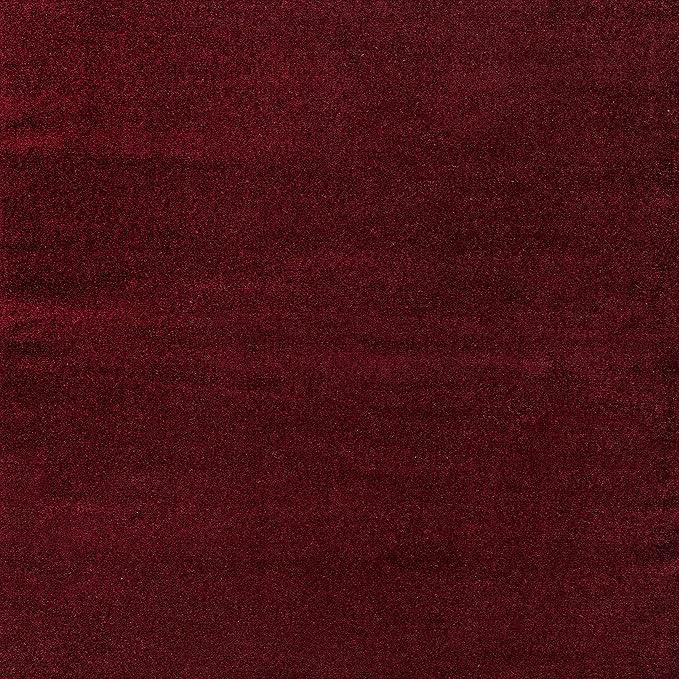 Eyely UES100Q-9SQ Supersoft Haze Solid Low-Pile Indoor Area Rug, Coastal, Bohemian, Minimalist, Classic, Casual for Bedroom,Kitchen,Living Room,Non Shedding,Easy-Washing, Red, 9' Square