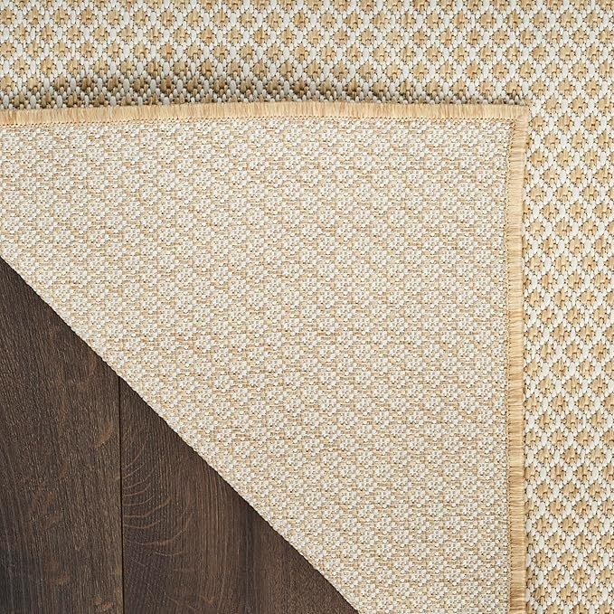 Nourison Home Courtyard Natural 5' x 7' Area Rug - Easy Clean, Non Shedding, Bed Room, Living Room, Dining Room, Kitchen (5' x 7')