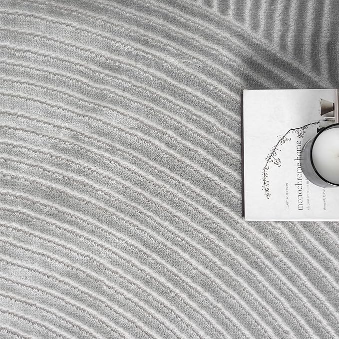 Abani Grey Area Rug for Living Room, Bedroom - Zen Reiki Pattern- 4 x 6 -Durable & Easy to Clean