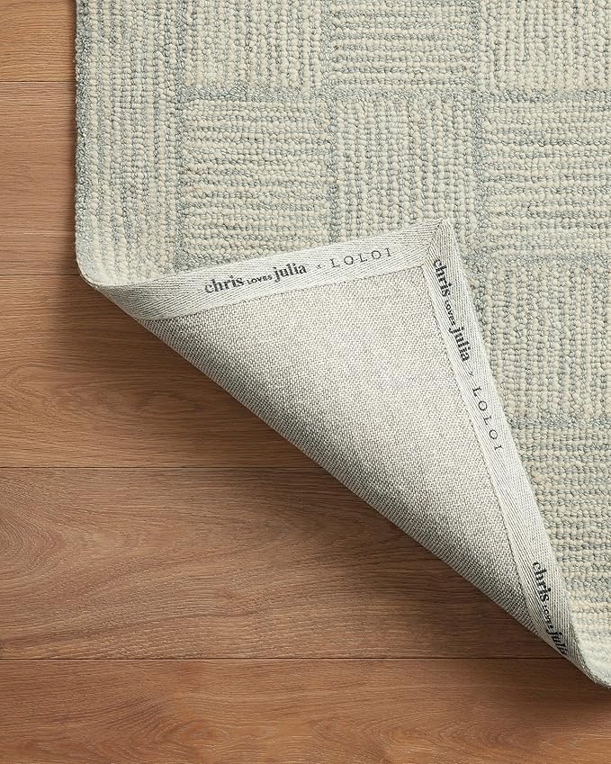 Loloi Chris Loves Julia Francis Collection FRA-03 Silver/Sky 2'-6" x 7'-6" Runner Rug
