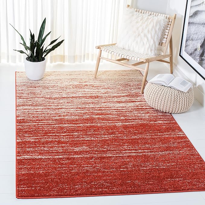 SAFAVIEH Area Rug 6x9 - Adirondack Collection - Orange & Grey, Modern Ombre Design, Non Shedding & Easy to Clean, Ideal for Living Room, Bedroom, Office, Dining Space (ADR113P)