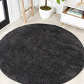 JONATHAN Y Haze Solid Low-Pile Black 8' Round Indoor Area Rug, Coastal,Bohemian,Minimalist,Classic, Easy-Cleaning for Living Room,Bedroom,Kitchen,Pet Friendly,Non-Shedding (SEU100I-8R)
