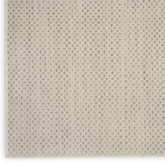 Nourison Home Courtyard Ivory Silver 7' x 10' Area Rug - Easy Clean, Non Shedding, Bed Room, Living Room, Dining Room, Kitchen (7' x 10')