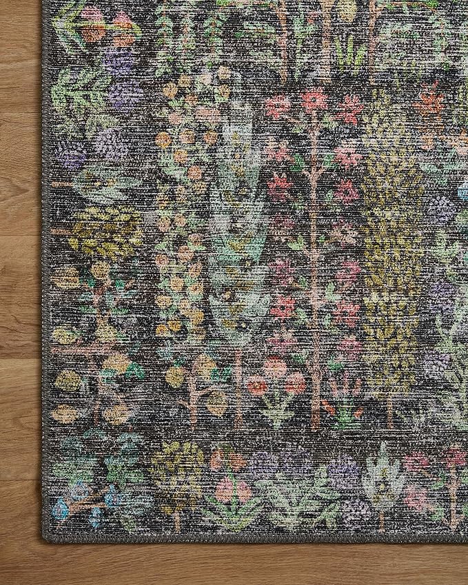 Loloi Rifle Paper Co. Maison Collection MAO-07 Charcoal 5'-0" x 7'-6", .19" Pile Height, Area Rug