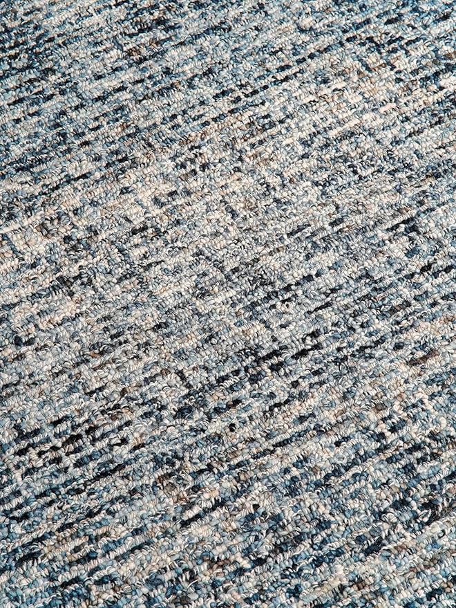Rugsotic Carpets Hand Tufted Wool ECO-Friendly Area Rugs - 5'x8', Rectangle Shape, Dark & Blue, Solid Plain Design, High Pile Handmade Anti Skid Area Rugs for Living Room, Bed Room (KWC111)