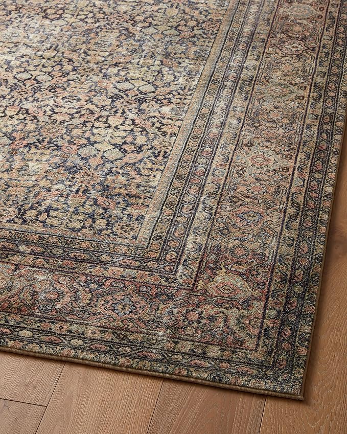 Loloi Amber Lewis Morgan Collection MOG-03 Denim/Multi 9'-6" x 13'-6" 38" Thick Area Rug feat. CloudPile, Neutral, Room Décor, Vintage Inspired, Livingroom, Bedroom, Dining Area