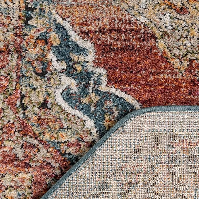 Unique Loom Isabella Collection Area Rug - Rossellini (7' 10" Octagon, Rust Red/ Beige)