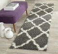 SAFAVIEH Dallas Shag Collection Runner Rug - 2'3" x 6', Dark Grey & Ivory, Trellis Design, Non-Shedding & Easy Care, 1.5-inch Thick Ideal for High Traffic Areas in Living Room, Bedroom (SGD257A)