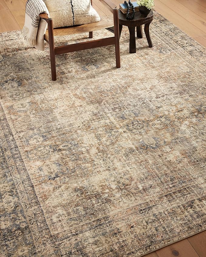 Loloi Amber Lewis Morgan Collection MOG-01 Sunset/Ink 8'-3" x 11'-3" 38" Thick Area Rug feat. CloudPile, Neutral, Room Décor, Vintage Inspired, Livingroom, Bedroom, Dining Area