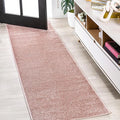 Eyely UES100P-28 Supersoft Haze Solid Low-Pile Indoor Runner Rug Casual;Contemporary;Solid;Traditional, Bedroom, Kitchen, Living Room, Easy-Cleaning, Non-Shedding, 2 X 8, Pink