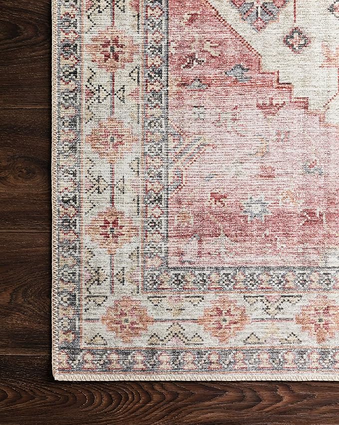 Loloi II Skye Collection SKY-02 Ivory/Berry 2'-3" x 3'-9" Accent Rug