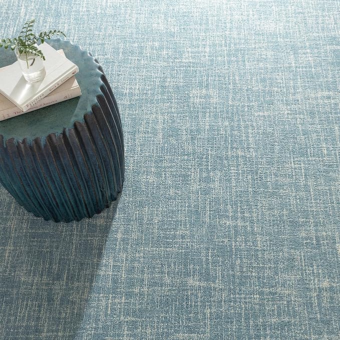 Dash and Albert Crosshatch Wool Area Rug - 9.5 X 13.5 Aegean Solid Hand Micro Hooked Accent Rug - Durable, High Traffic Areas Bedroom, Hallway, Stairs - Premium Luxury Hotel Quality Soft Breathable