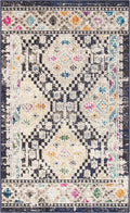 SAFAVIEH Madison Collection Accent Rug - 2'2" x 4', Black & Yellow, Boho Diamond Distressed Design, Non-Shedding & Easy Care, Ideal for High Traffic Areas in Entryway, Living Room, Bedroom (MAD418Z)