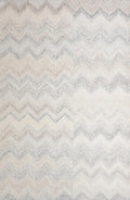 Modern Herringbone Chevron Collection Handcrafted Wool Area Rug - Durable, Zigzag Pattern, for High Traffic, Contemporary Design for Living Room, Bedroom, Dining Room Decor (Ivory-Multi, 8' x 11')