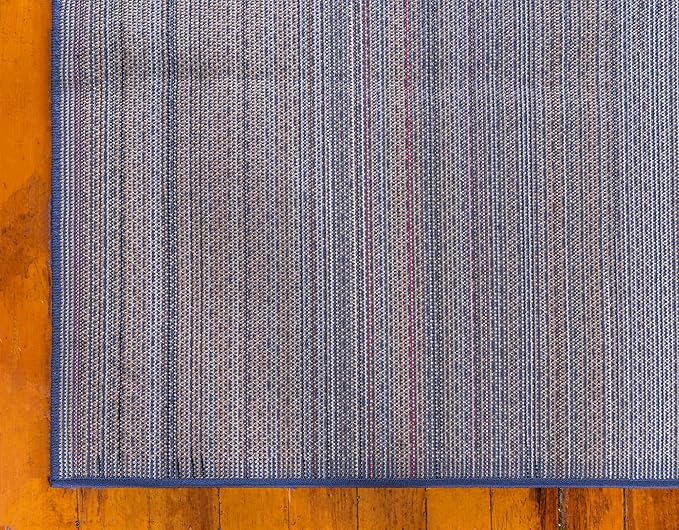 Unique Loom Solo Collection Area Rug - Calabasas (2' 2" x 13' 1" Runner, Navy Blue)