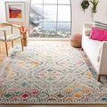 SAFAVIEH Area Rug 8x10 - Madison Collection - Large - Grey & Yellow, Boho Diamond Distressed Design, Non-Shedding & Easy Cleaning, Ideal for Living Room, Bedroom, Office, Dining Space (MAD418F)