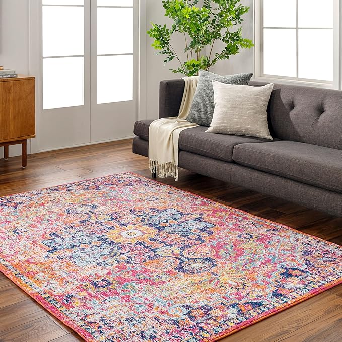 Livabliss Odelia Vintage Bohemian Area Rug,9' x 12'6",Pink/Orange