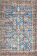 Loloi Loren Collection LQ-01 Blue/Brick 7'-6" x 9'-6" Area Rug