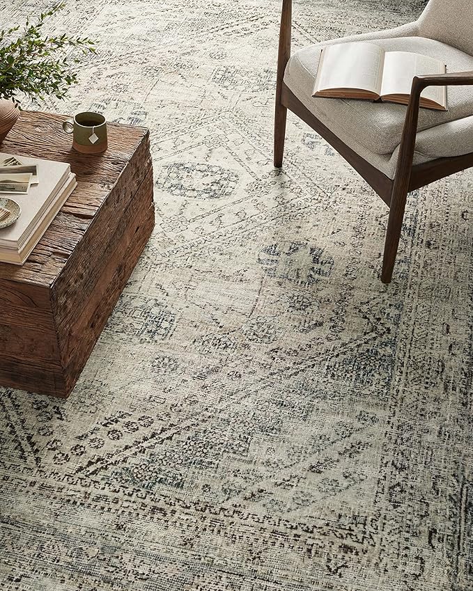Loloi Magnolia Home by Joanna Gaines Sinclair Collection SIN-04 Natural/Sage 2'-3" x 11'-6", .25" Pile Height, Machine Washable, Runner Rug
