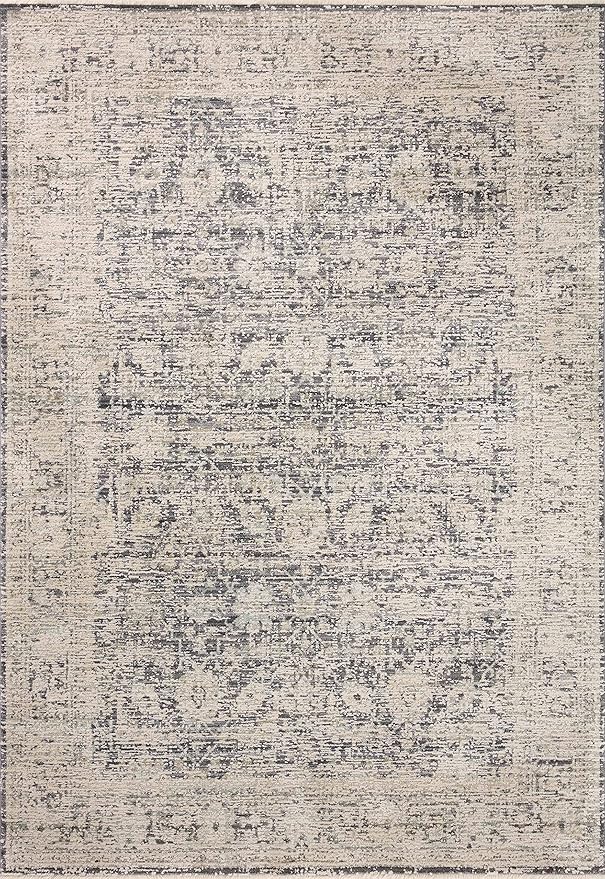 Loloi Amber Lewis Alie Collection ALE-05 Charcoal/Beige 5'-3'' x 5'-3'', .13'' Pile Height, Round Area Rug