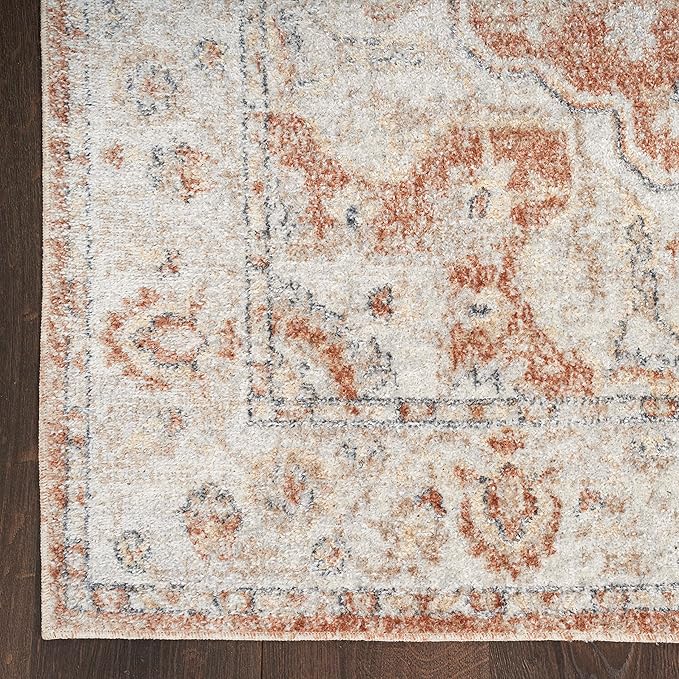 Nourison Home Astra Machine Washable Gold Multicolor 5'3" x 7' Area Rug - Easy Clean, Non Shedding, Bed Room, Living Room, Dining Room, Kitchen (5' x 7')