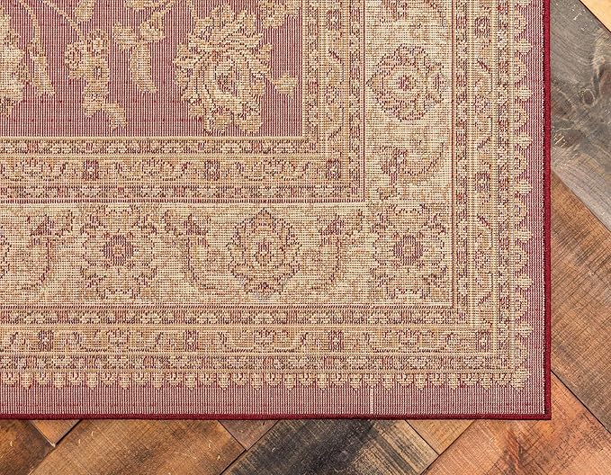Unique Loom Voyage Collection Traditional Oriental Classic Intricate Design Area Rug (10' 0 x 14' 0 Rectangular, Red/Gold)