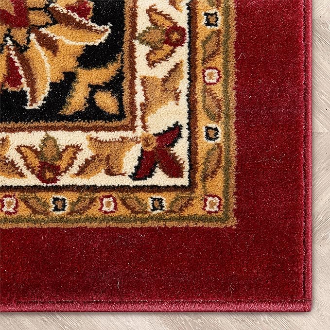 Well Woven Barclay Collection Medallion Kashan Red 6x9 Area Rug - for Living Room, Bedroom, and Dining Room