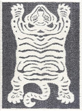 Hauteloom Tilos Moroccan Farmhouse Living Room Bedroom Nursery Shag Area Rug - Shaggy Carpet - Tiger Pattern - High Plush Pile - Dark Grey, Charcoal, Beige, Cream - 5'3" x 7'