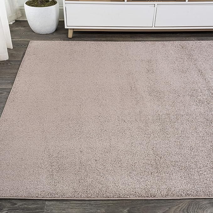 Eyely UES100J-9 Supersoft Haze Solid Low-Pile Indoor Area Rug Casual;Contemporary;Solid;Traditional, Bedroom, Kitchen, Living Room, Easy-Cleaning, Non-Shedding, 9 X 12, Brown