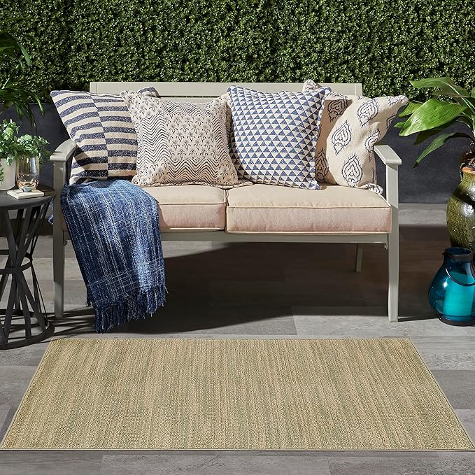 Nourison Home Nourison Essentials Green Gold 3' x 5' Area Rug - Easy Clean, Non Shedding, Bed Room, Living Room, Dining Room, Kitchen (3' x 5')