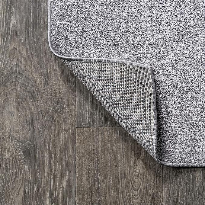 Eyely UES100A-5OV Supersoft Haze Solid Low-Pile Indoor Area Rug, Coastal, Bohemian, Minimalist, Classic, Casual for Bedroom,Kitchen,Living Room,Non Shedding,Easy-Washing, Gray, 5 X 8 Oval