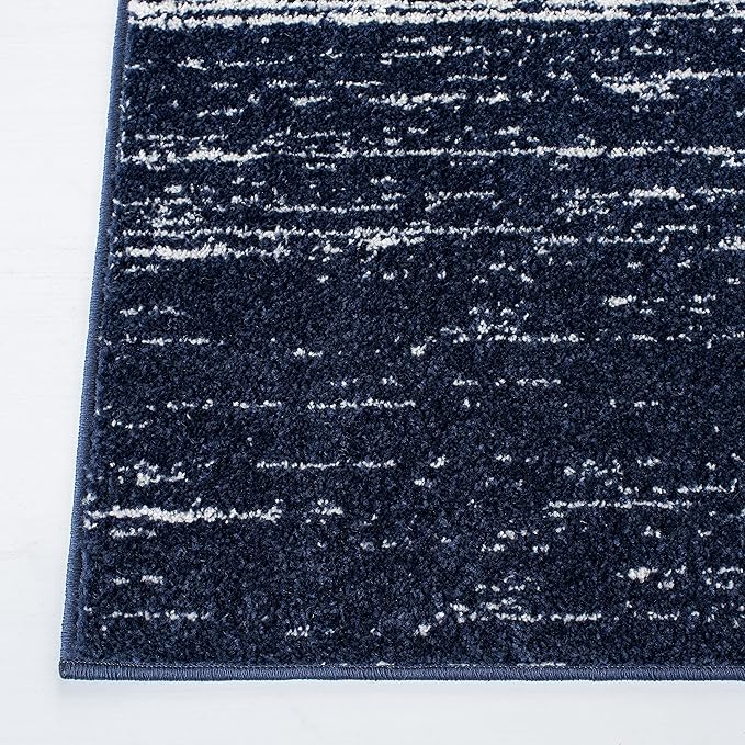 SAFAVIEH Adirondack Collection Runner Rug - 2'6" x 8', Navy & Ivory, Modern Ombre Design, Non Shedding & Easy to Clean, Ideal for Hallway, Foyer, Kitchen, Entryway, Bedroom (ADR113N)