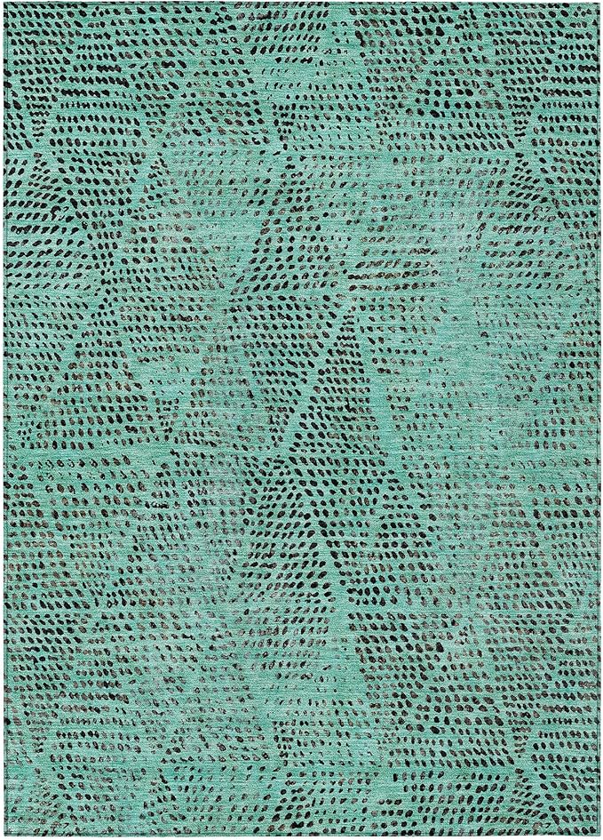 Addison Rugs Chantille ACN591 Teal 8' x 10' Indoor Outdoor Area Rug, Easy Clean, Machine Washable, Non Shedding, Bedroom, Living Room, Dining Room, Kitchen, Patio Rug