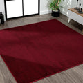 JONATHAN Y Haze Solid Low-Pile Dark Red 9x9 Square Indoor Area Rug, Coastal,Bohemian,Minimalist,Classic, Easy-Cleaning for Living Room,Bedroom,Kitchen,Pet Friendly,Non-Shedding (SEU100Q-9SQ)