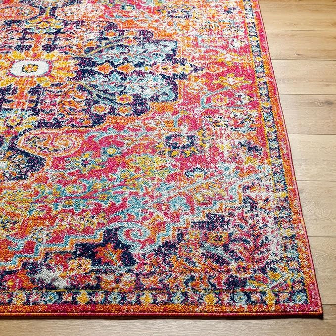 Livabliss Odelia Vintage Bohemian Runner Area Rug,2'7" x 7'3",Pink/Orange