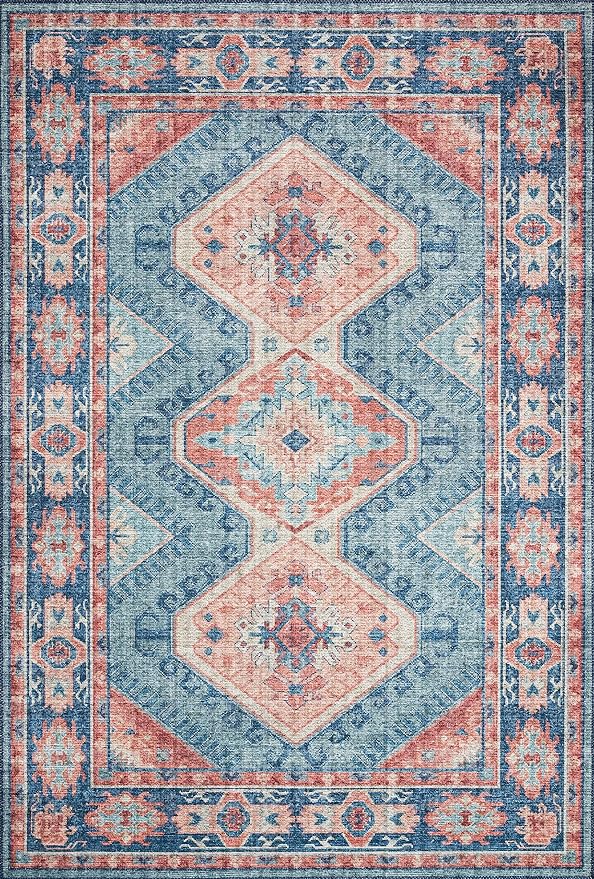 Loloi Skye Collection SKY-03 Turquoise/Terracotta 2'-6" x 10'-0" Runner Rug