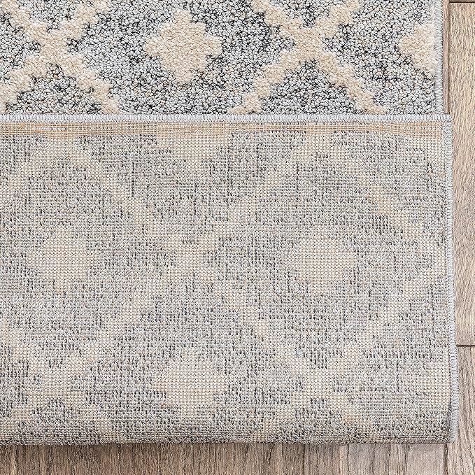 Well Woven Custom Size Runner - Choose Your Length - Ainsley Grey Diamond Trellis Geometric Tribal - 27 Inches Wide x 8 Feet Long Runner (27" x 8' Runner) Rug