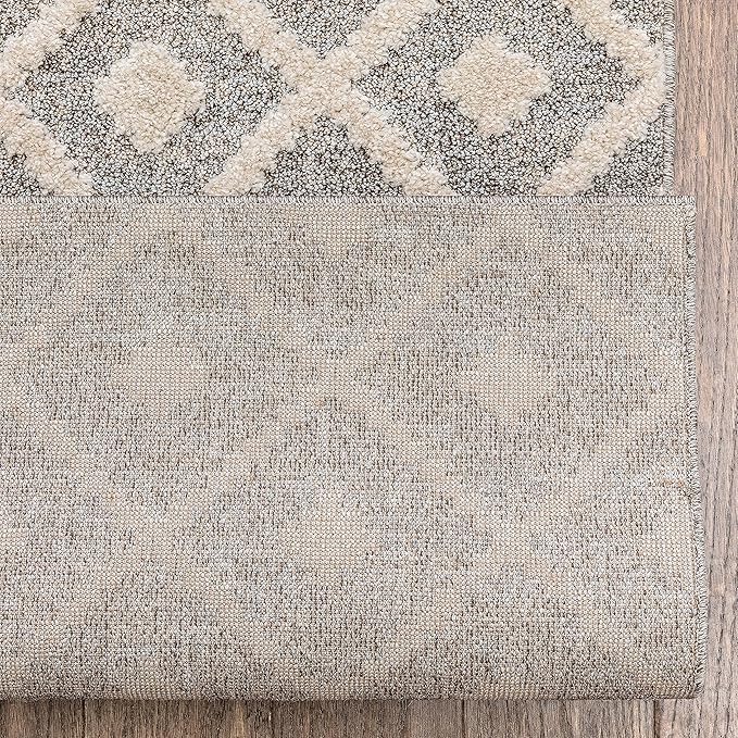 Well Woven Custom Size Hallway Stair Runner - Choose Your Length - Ainsley Ivory Diamond Trellis Geometric Tribal - 31 Inches Wide x 19 Feet Long Runner (31" x 19' Runner) Rug