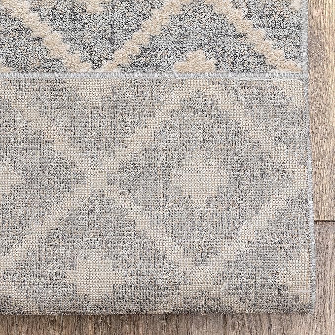 Well Woven Custom Size Hallway Stair Runner - Choose Your Length - Ainsley Grey Diamond Trellis Geometric Tribal - 31 Inches Wide x 17 Feet Long Runner (31" x 17' Runner) Rug