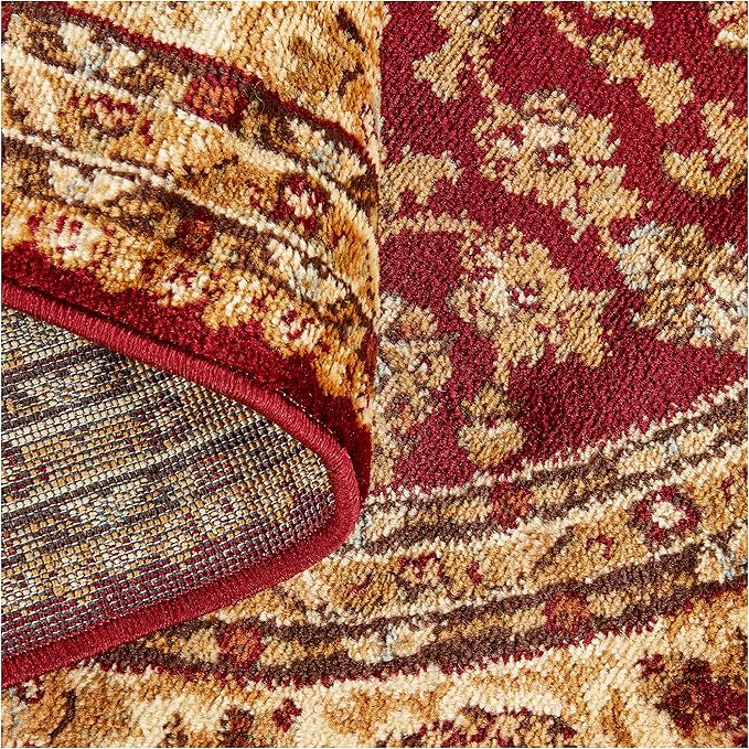 Unique Loom Voyage Collection Traditional Oriental Classic Intricate Design Area Rug (4' 0 x 6' 0 Oval, Red/Gold)
